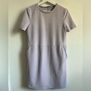 Zara Light Pastel Purple Dress Faux Suede Pockets Small